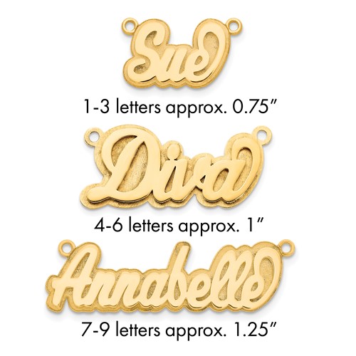 14K Yellow Gold Polished 3D Name Plate