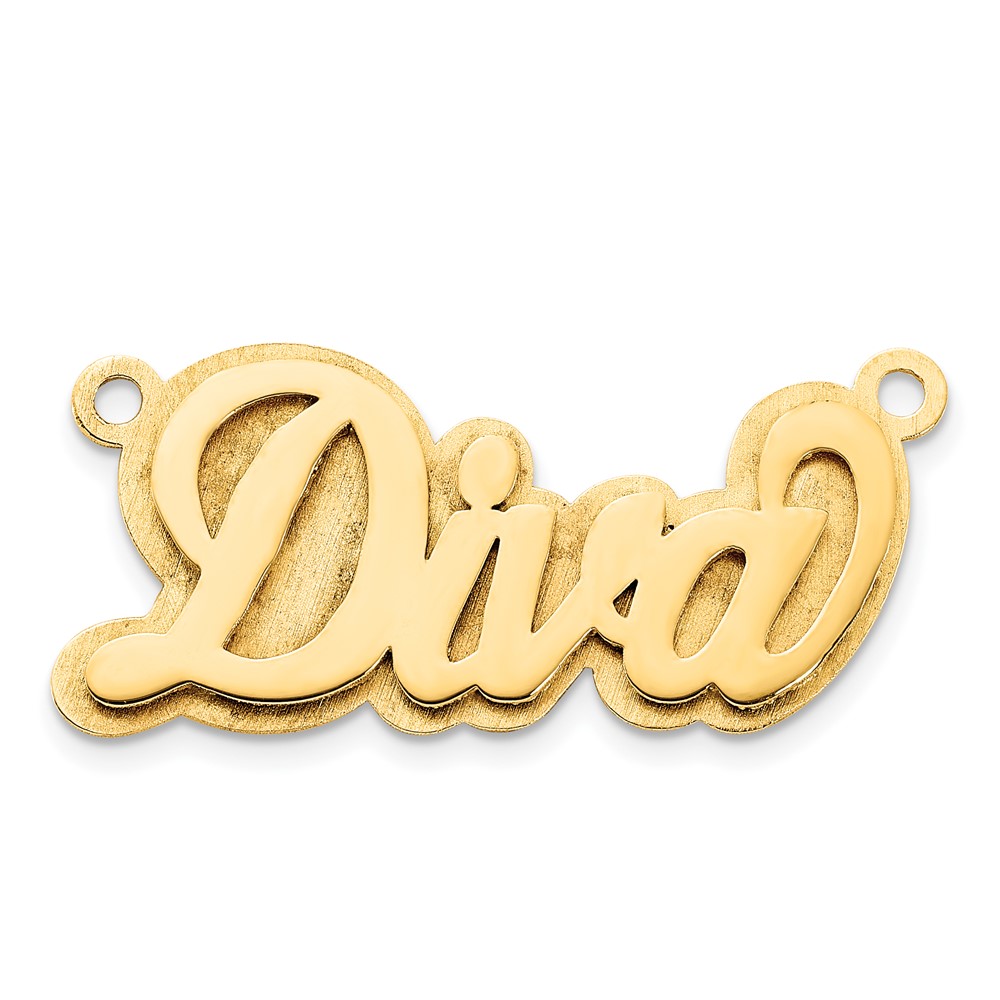 Sterling Silver/Gold-plated 3D Polished Name Plate