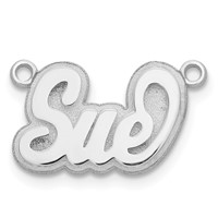 Sterling Silver Rhodium-plated 3D Polished Name Plate view 2