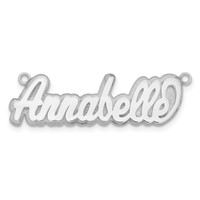 Sterling Silver Rhodium-plated 3D Polished Name Plate view 5
