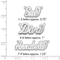 Sterling Silver Rhodium-plated 3D Polished Name Plate view 3