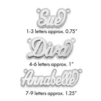 Sterling Silver Rhodium-plated 3D Polished Name Plate view 1