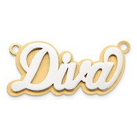 14K 3D Two-tone Polished Name Plate view 4