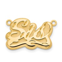 14K Yellow Gold 3D Diamond-cut Name Plate view 2