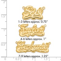 14K Yellow Gold 3D Diamond-cut Name Plate view 3