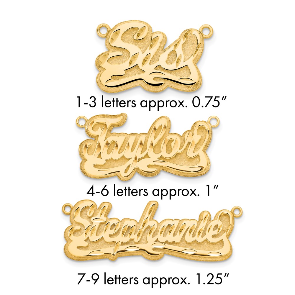 14K Yellow Gold 3D Diamond-cut Name Plate