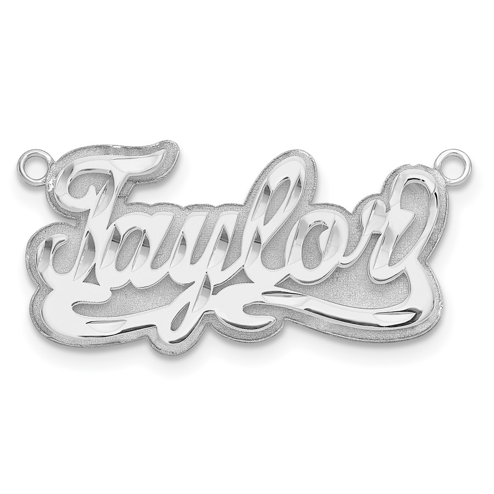 Sterling Silver/Rhodium-plated 3D Diamond-cut Name Plate