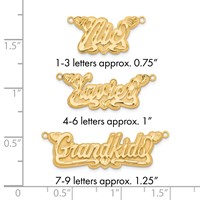 14K Yellow Gold 3D Diamond-cut Hearts Name Plate view 3