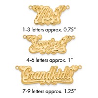 14K Yellow Gold 3D Diamond-cut Hearts Name Plate view 1