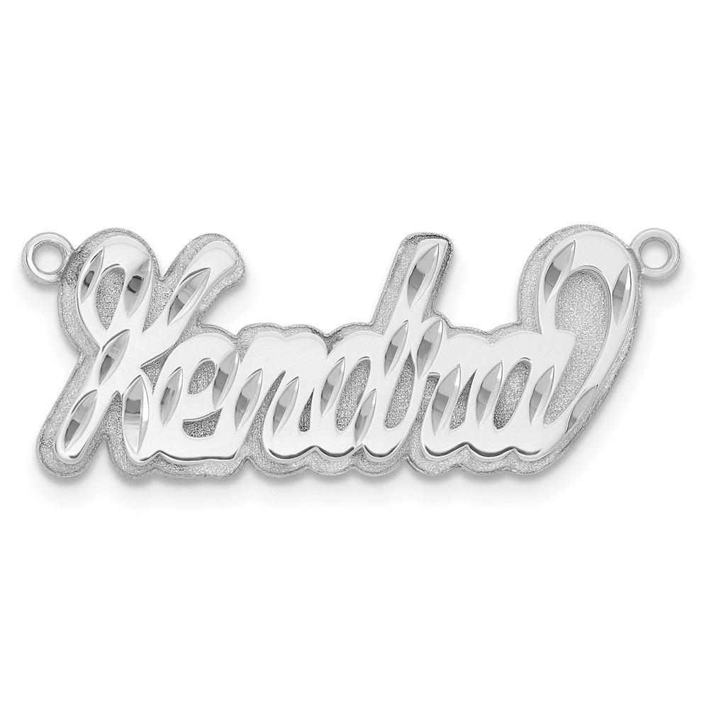 Sterling Silver/Rhodium-plated 3D Diamond-cut Name Plate