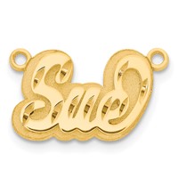 14K Yellow Gold 3D Diamond-cut Name Plate view 2