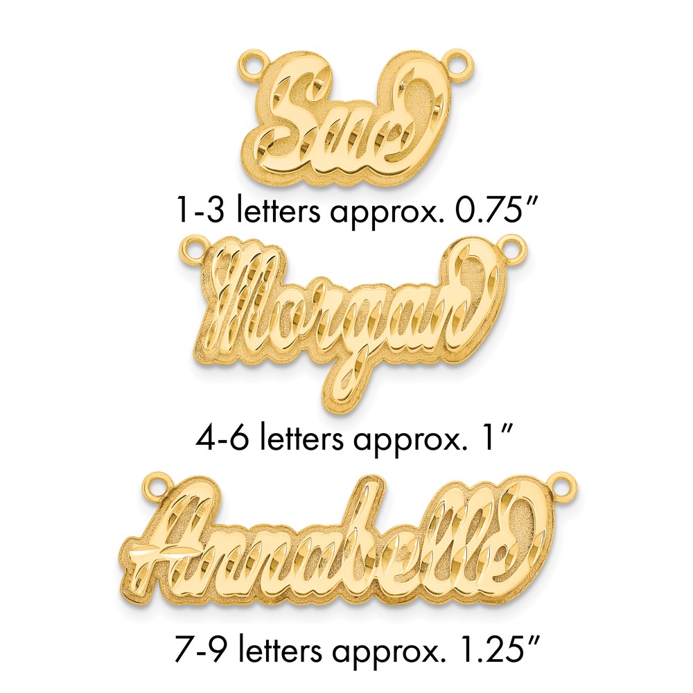 14K Yellow Gold 3D Diamond-cut Name Plate