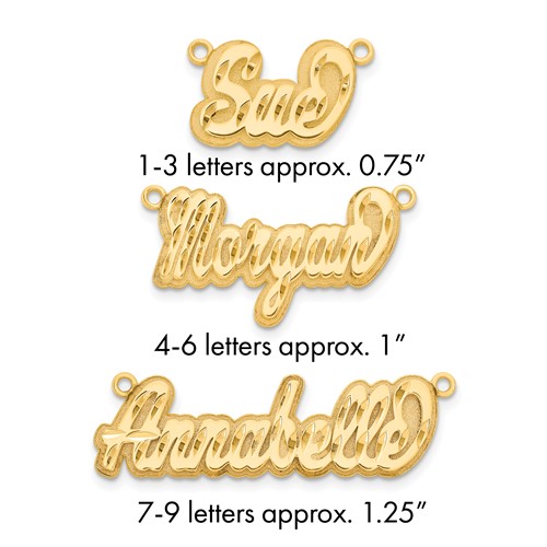 14K Yellow Gold 3D Diamond-cut Name Plate