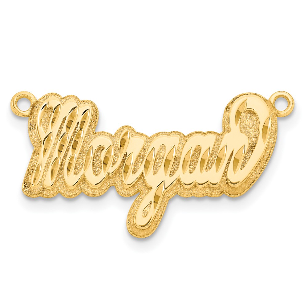 Sterling Silver/Gold-plated 3D Diamond-cut Name Plate