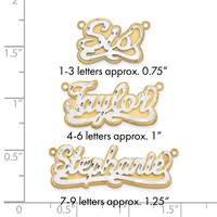 14K 3D Two-tone Satin Diamond-cut Name Plate view 3