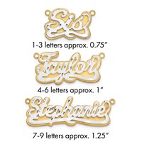 14K 3D Two-tone Satin Diamond-cut Name Plate view 1
