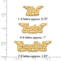 14K Yellow Gold 3D Satin Diamond-cut Hearts Name Plate view 3