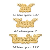 14K Yellow Gold 3D Satin Diamond-cut Hearts Name Plate view 1
