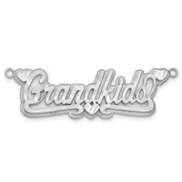 SS Rhodium-plated 3D Satin Diamond-cut Hearts Name Plate view 5