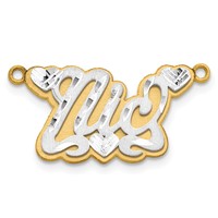 14K 3D Two-tone Satin Diamond-cut Name Plate view 2
