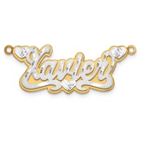 14K 3D Two-tone Satin Diamond-cut Name Plate view 4