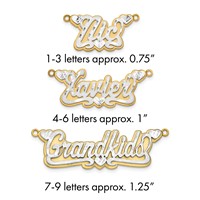 14K 3D Two-tone Satin Diamond-cut Name Plate view 1