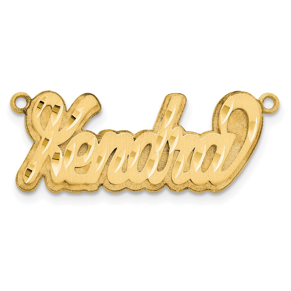 Sterling Silver/Gold-plated 3D Satin Diamond-cut Name Plate
