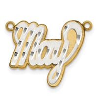 14K 3D Two-tone Satin Diamond-cut Name Plate view 2