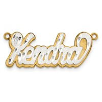 14K 3D Two-tone Satin Diamond-cut Name Plate view 4