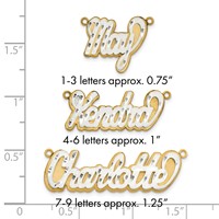 14K 3D Two-tone Satin Diamond-cut Name Plate view 3