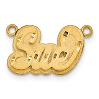 14K Yellow Gold 3D Satin Diamond-cut Name Plate view 2
