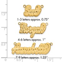 14K Yellow Gold 3D Satin Diamond-cut Name Plate view 3