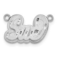 SS Rhodium-plated 3D Satin Diamond-cut Name Plate view 2