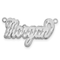 SS Rhodium-plated 3D Satin Diamond-cut Name Plate view 4