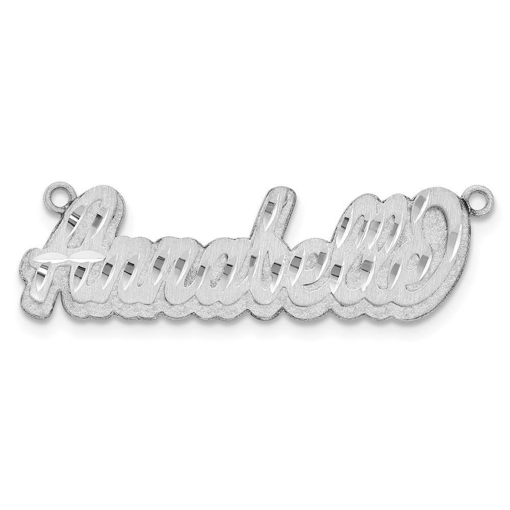 10K White Gold 3D Satin Diamond-cut Name Plate