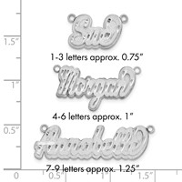 SS Rhodium-plated 3D Satin Diamond-cut Name Plate view 3