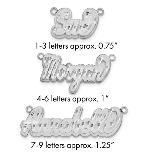 14K White Gold 3D Satin Diamond-cut Name Plate