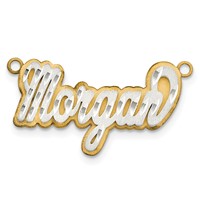 14K 3D Two-tone Satin Diamond-cut Name Plate view 4