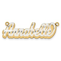 14K 3D Two-tone Satin Diamond-cut Name Plate view 5