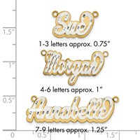 14K 3D Two-tone Satin Diamond-cut Name Plate view 3