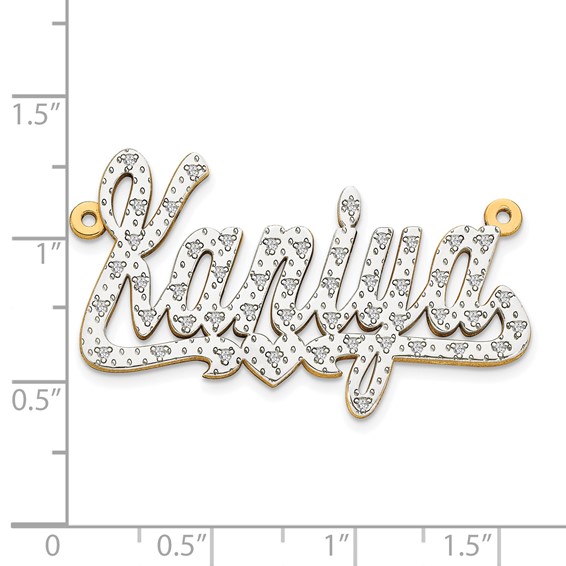 3-Dimensional Diamond Name Plate Pendant