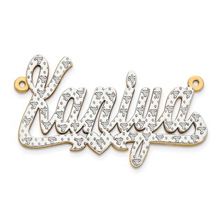 3-Dimensional Diamond Name Plate Pendant