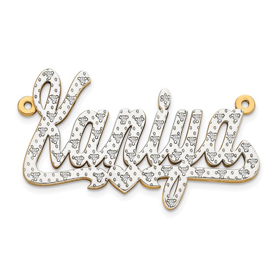 3-Dimensional Diamond Name Plate Pendant