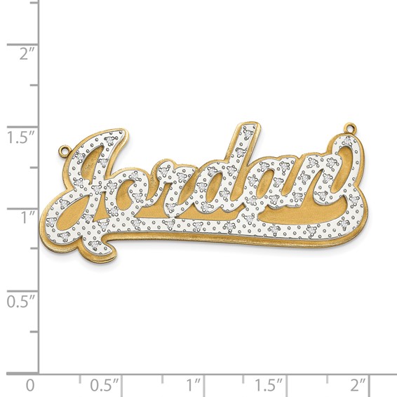 3-Dimensional Diamond Name Plate Pendant