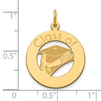 14K Yellow Gold Personalized Graduation Charm view 4