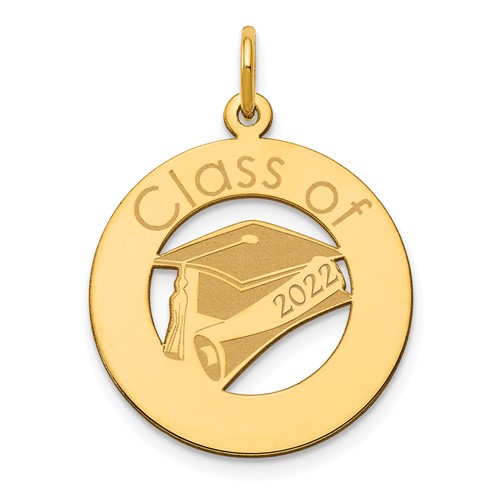 14K Yellow Gold Personalized Graduation Charm