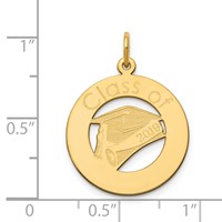 14K Yellow Gold Personalized Graduation Charm view 3