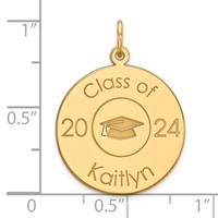 14K Yellow Gold Personalized Graduation Charm view 2
