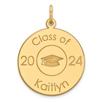 14K Yellow Gold Personalized Graduation Charm view 1