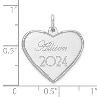 14K White Gold Personalized Graduation Charm view 3